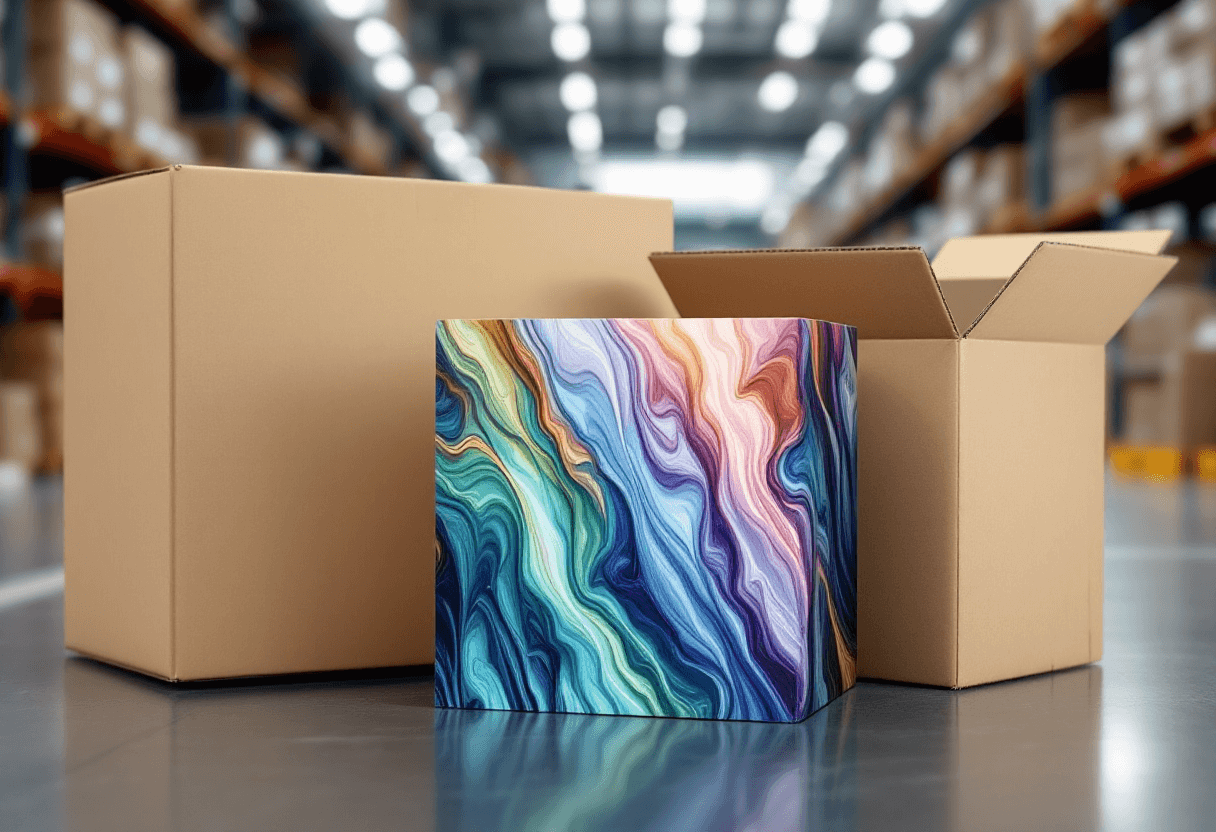 cube mousse personnalisé avec carton individuel en entrepôt